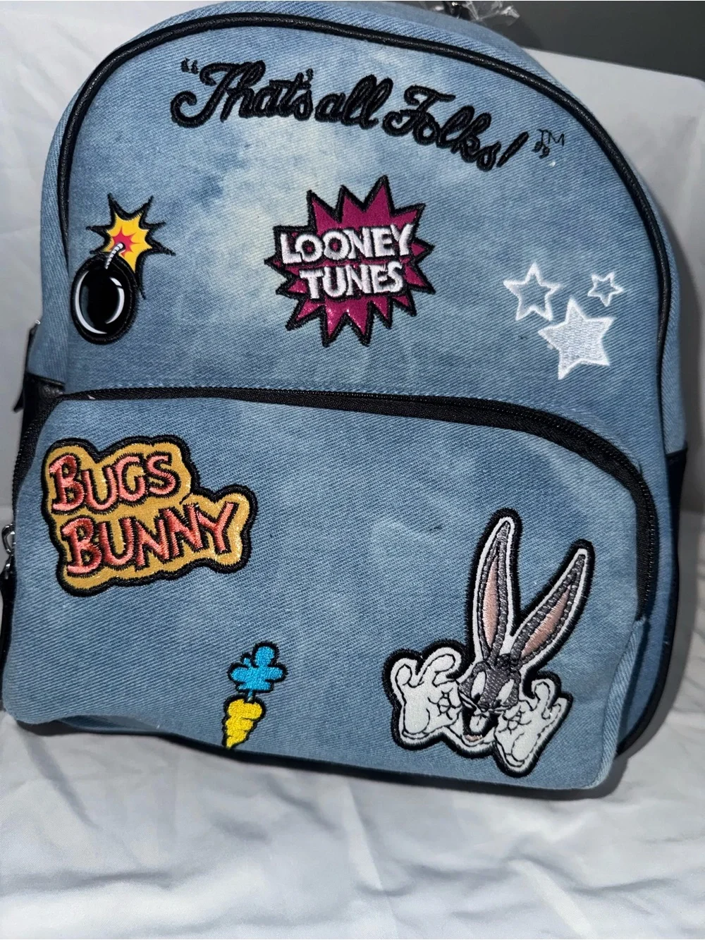 Warner Bros. Bugs Bunny Light Blue Patch Mini Backpack